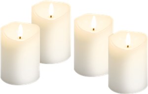 Set of 4 LED Real Wax Candles, white Set of 4 LED Real Wax Candles, white