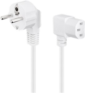 Angled IEC Cord on Both Sides, 1.5 m, White