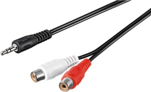 3.5 mm Audio Cable Adapter, Male to Stereo RCA Female