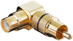 RCA Adapter 90°, Gold Version, black