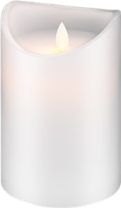 LED Real Wax Candle, white, 10 x 15 cm