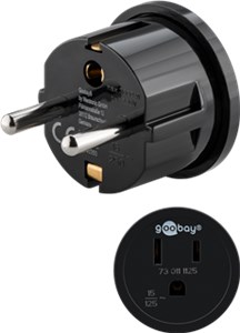 Travel Adapter USA/Japan to Europe, black