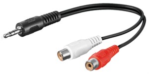 3.5 mm Audio Cable Adapter, Male to Stereo RCA Female