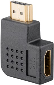 HDMI™ Angled Adapter 90° Horizontal, 8K @ 60 Hz, Gold-Plated