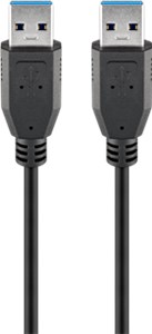 USB-A Cable, USB 3.0, 0.5 m, black