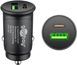 Dual-USB Auto Fast Charger USB-C™ PD (Power Delivery) (30 W)