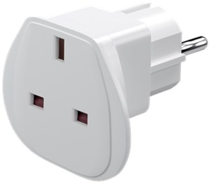 Travel Adapter UK to Europe, white