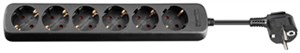 6-Way Power Strip, 1.5 m, black