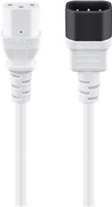 Extension Lead with C13 socket and C14 plug, 2 m, White