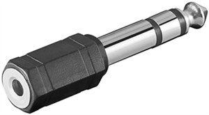 Headphone Adapter, AUX Jack, 6.35 mm to 3.5 mm