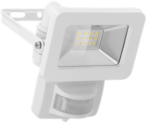 LED Outdoor Floodlight, 10 W, with Motion Sensor