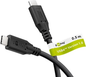 USB-C™ Cable, USB4™, 100 W, 40 Gbit/s, Power Delivery, 0.5 m