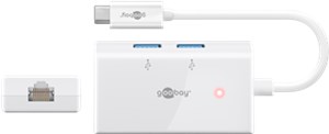 USB-C™ Multiport Adapter (USB 3.0, RJ45), White