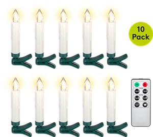 10 Wireless LED Christmas Tree Candles incl. 20x AAA (LR03)