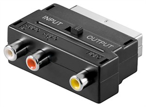 SCART to Composite Audio/Video Adapter, IN/OUT