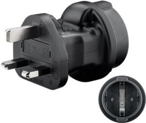 Travel Adapter Europe to UK, black