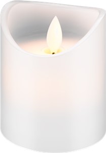 LED Real Wax Candle, white, 7.5 x 10 cm