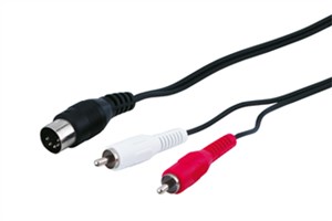 Audio Cable Adapter, DIN Male to Stereo RCA Male