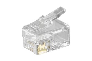 RJ10 Modular Plug for Flat Cables, 4-Pin