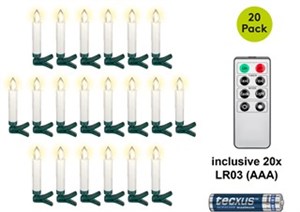 20 Wireless LED Christmas Tree Candles incl. 20x AAA (LR03)