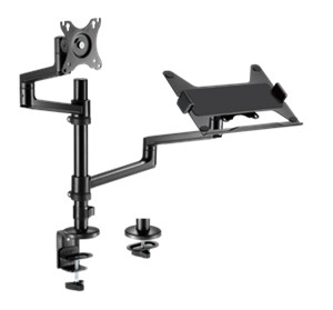 Deluxe Monitor Mount with Laptop Arm, black