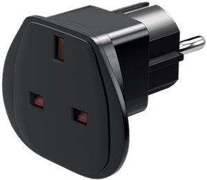 Travel Adapter UK to Europe, black