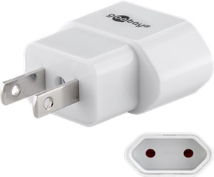 Travel Adapter Europlug to USA/Japan, white