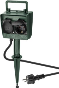 Garden Socket 4-Way with Ground Spike