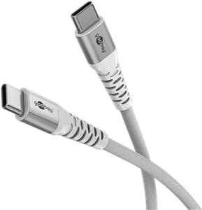 USB-C™ Supersoft Textile Cable with Metal Plugs, 1 m, white