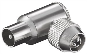 Coaxial Right-Angle Plug with Screw Fixing