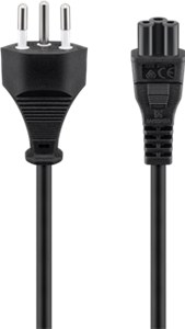 Mains Connection Cable Switzerland, 1.8 m, Black, (3*0.75 mm²)