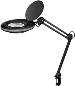 LED Magnifying Lamp with Clamp, 8 W, black