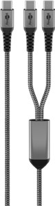 USB-C™ Textile Cable, 60 W, Power Delivery, 1.5 m, black;grey