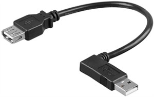 USB 2.0 Hi-Speed Extension Cable 90°, black