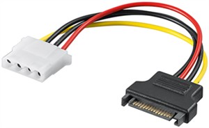 PC Power Cable/Adapter, SATA Female to 5.25 Inch Female