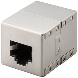 RJ45 Modular Coupler, CAT 5e, metal housing