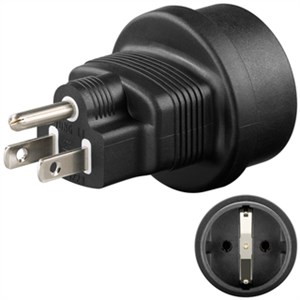 Travel Adapter Europe to USA/Japan, black