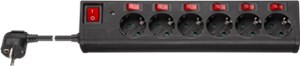 6-Way Surge-Protected Power Strip with Switch, 1.5 m