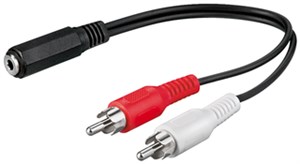 Audio Cable Adapter, 3.5 mm Female to RCA Male