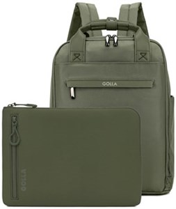 Set of Backpack and Laptop Sleeve 15 Inch, Green