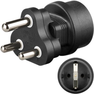 Travel Adapter Europe to South Africa, black