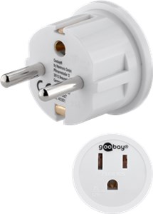 Travel Adapter USA/Japan to Europe, white