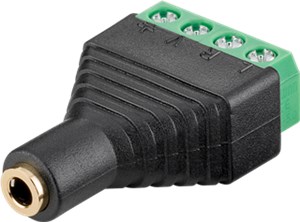 Terminal Block 4-pin > 3.5 mm female jack (4-pin, stereo)