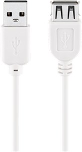 USB 2.0 Hi-Speed Extension Cable, white