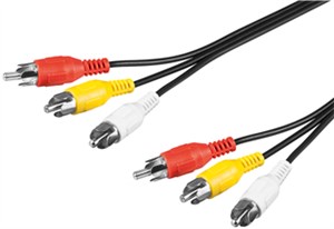 Composite Audio/Video Connector Cable, 3x RCA