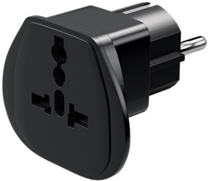 Travel Adapter World to Europe, black