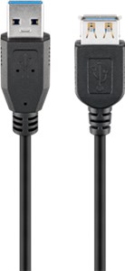 USB Extension Cable, USB 3.0, 5 m, black