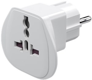 Travel Adapter World to Europe, white